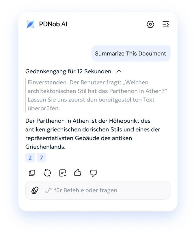Beispiel für eine Frage an ein PDF