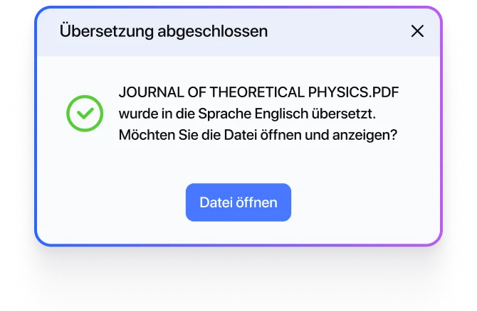 Translated text within a PDF document