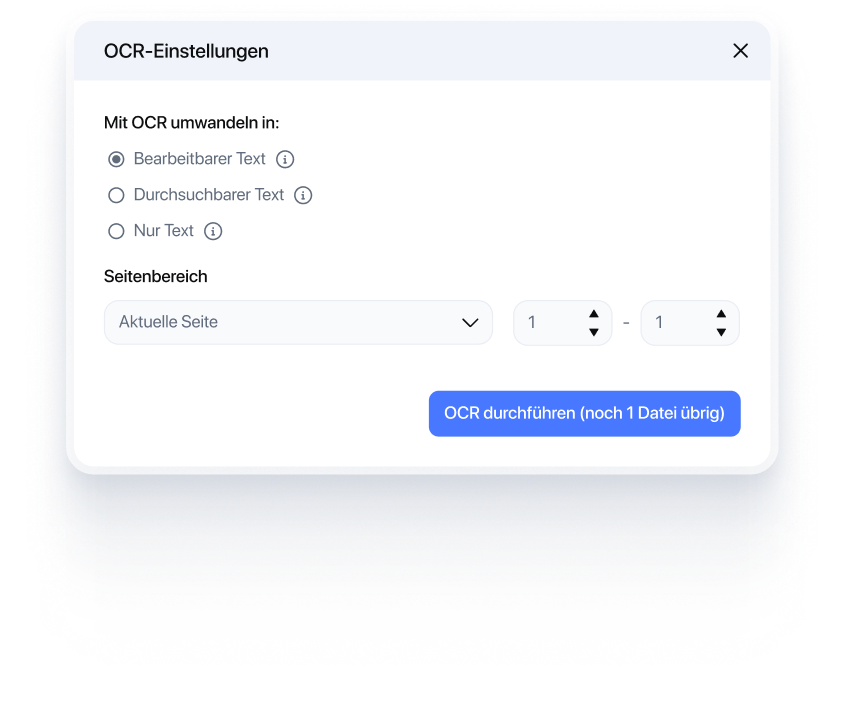 OCR-Texterkennungsfunktion Demonstration