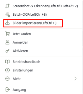Bilder importieren