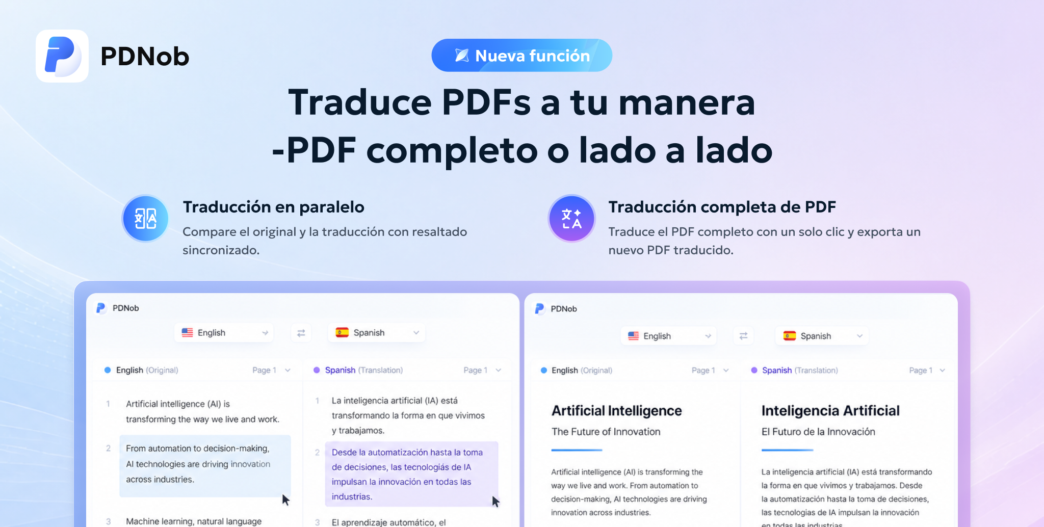 Nueva función de PDNob