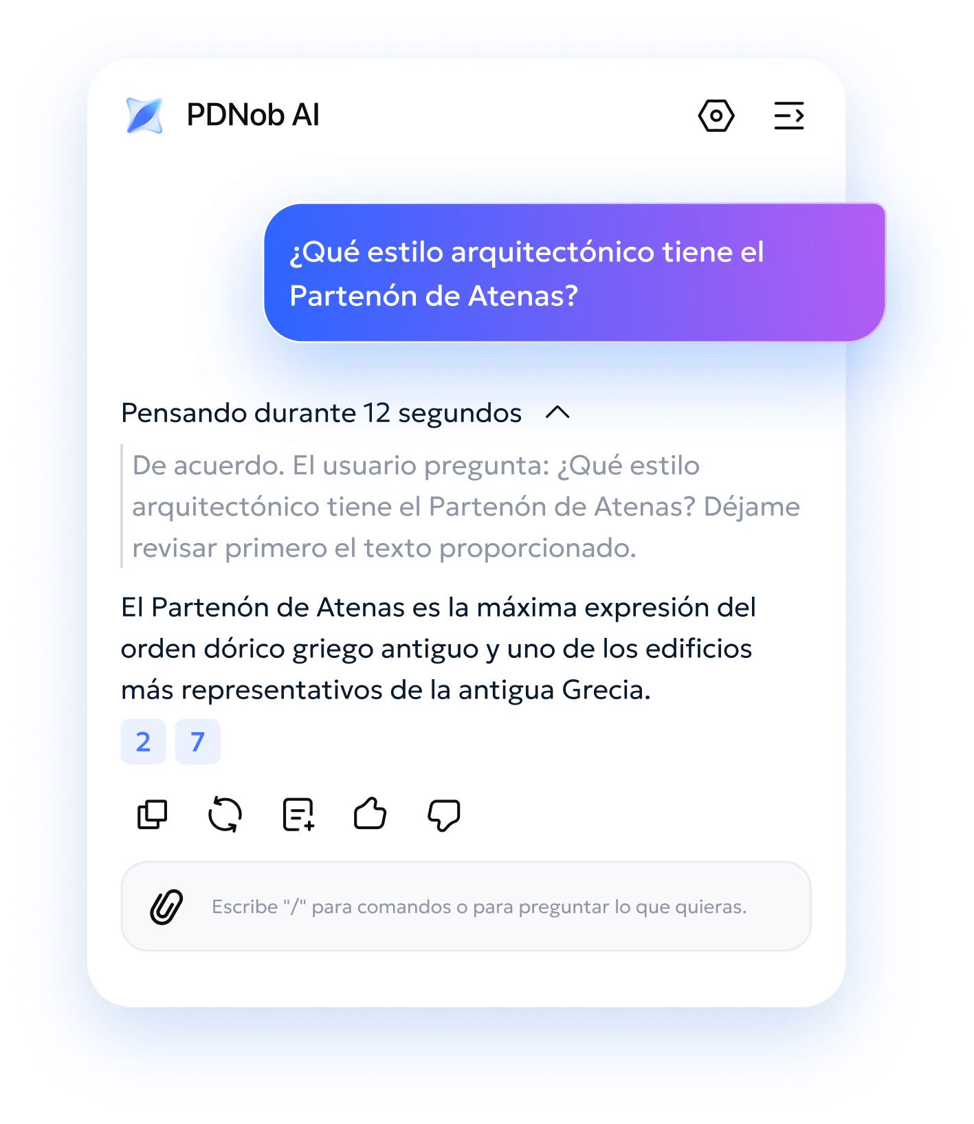 Example of asking a question to a PDF
