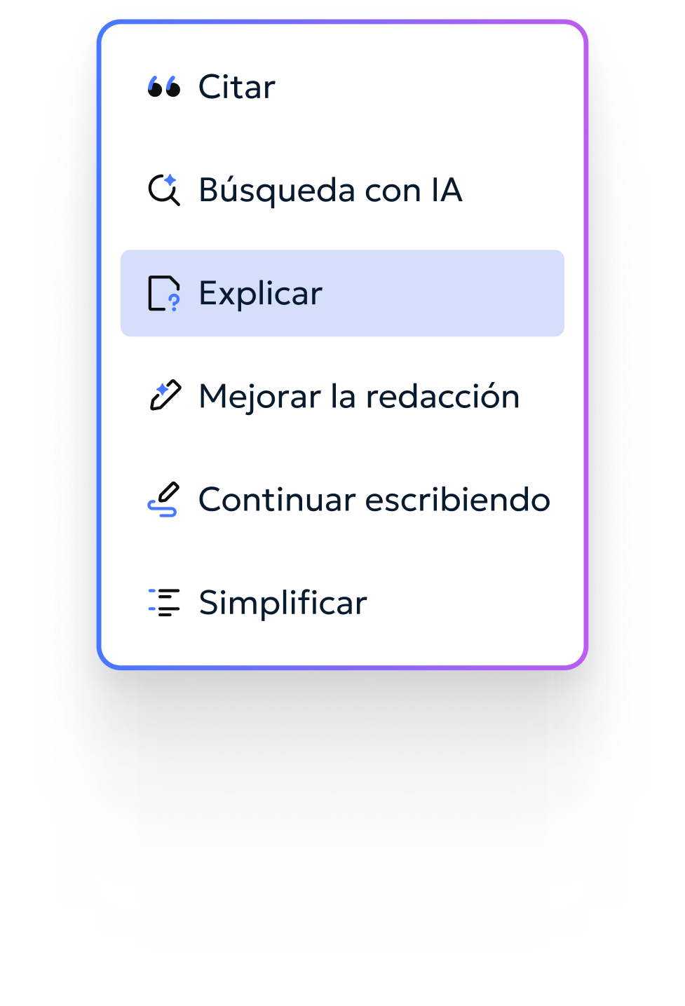 PDF explanation interface