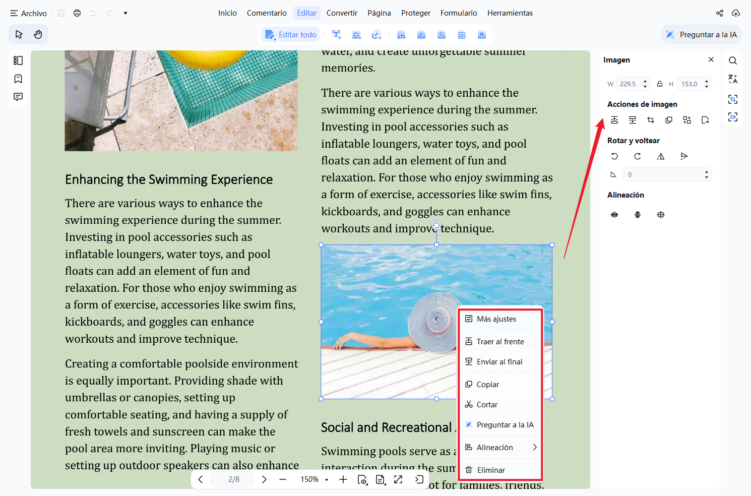 Imágenes como contenido editable