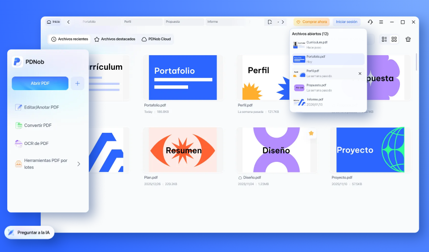 Nueva página de inicio de PDNob 2.0