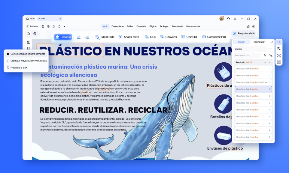 Búsqueda de precisión con análisis de IA