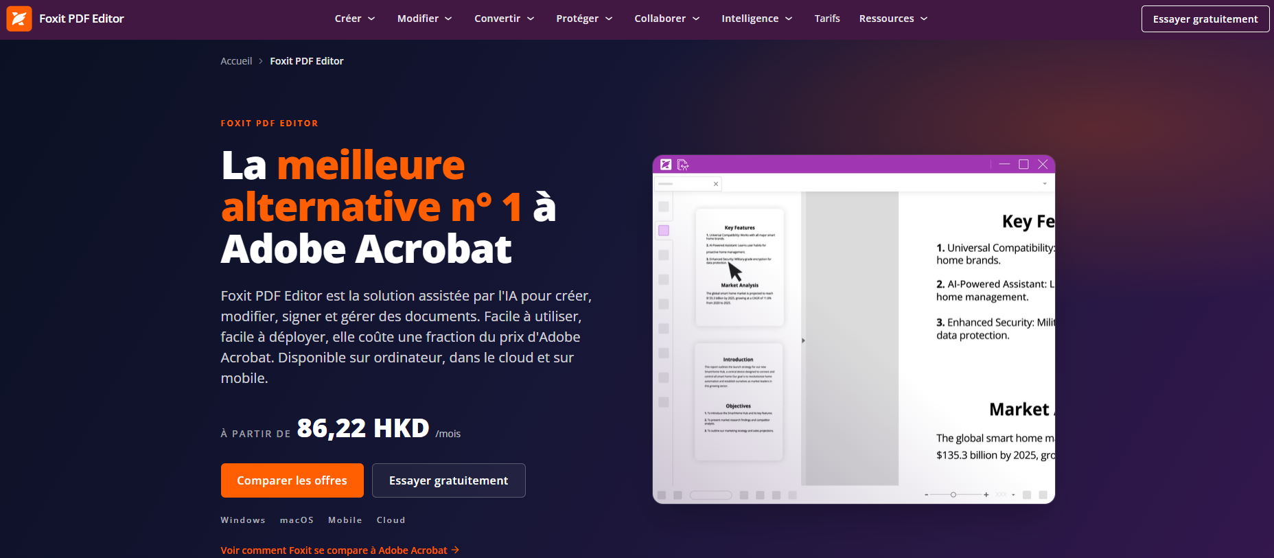 Foxit PDF Editor pour traduire un PDF avec l'IA