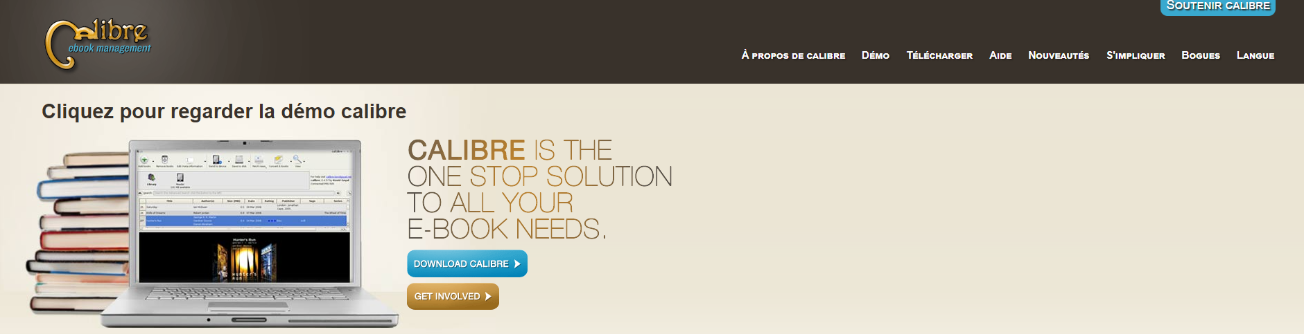 Page d'installation de Calibre