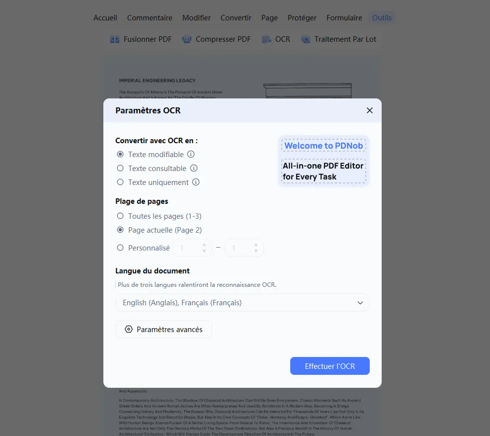 Effectuer un OCR avec PDNob