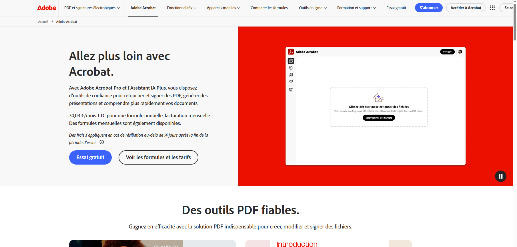 Interface d'Adobe Acrobat Pro 2026 avec assistant IA intégré. 