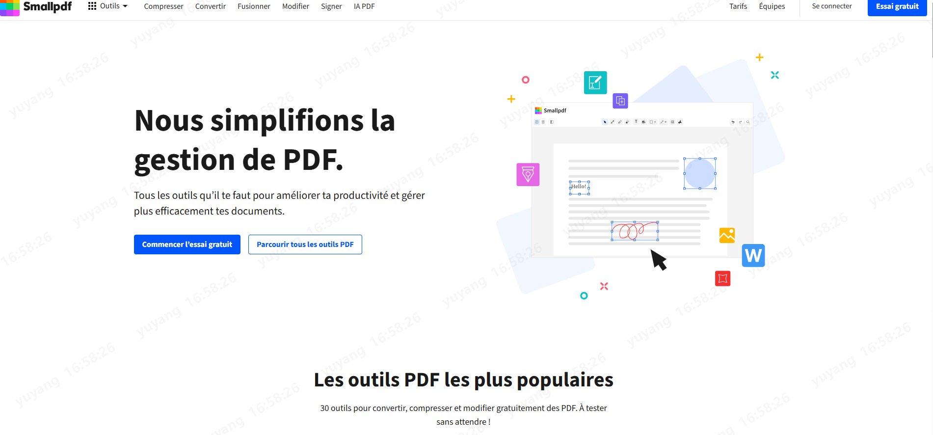 Page d'accueil Smallpdf