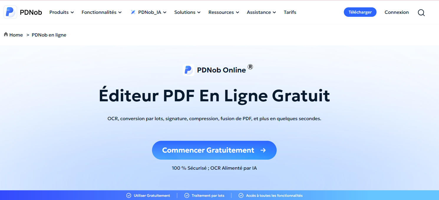 PDNob Online, outil PDF en ligne pour Mac