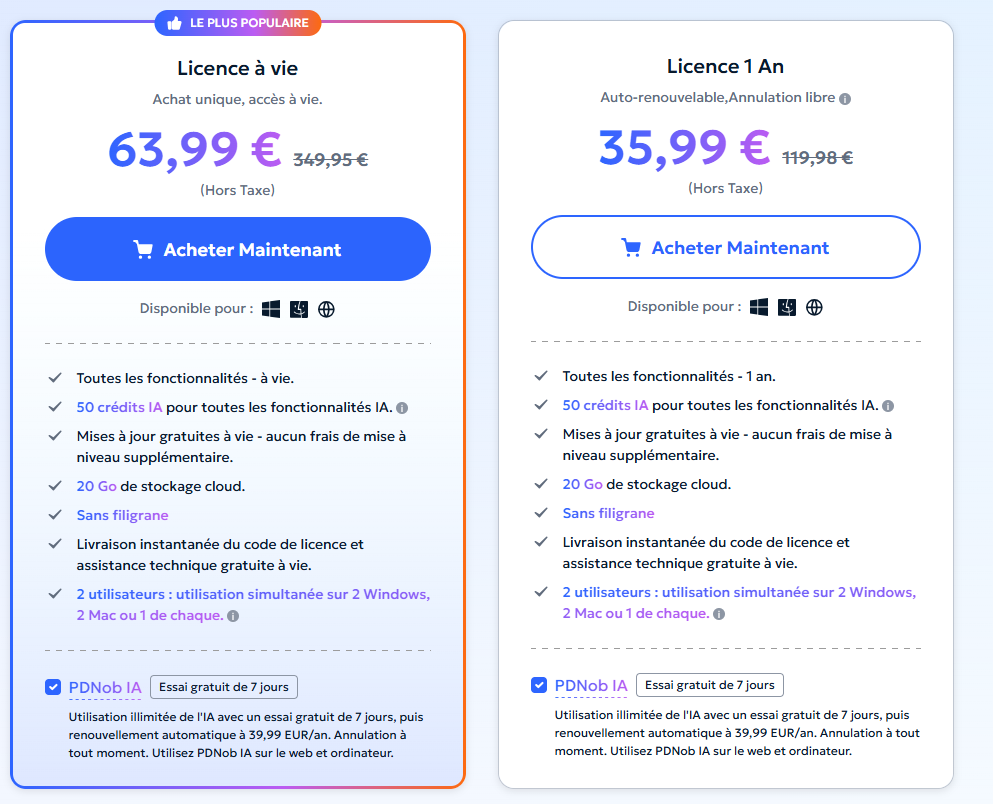 Formule Individuelle PDNob
