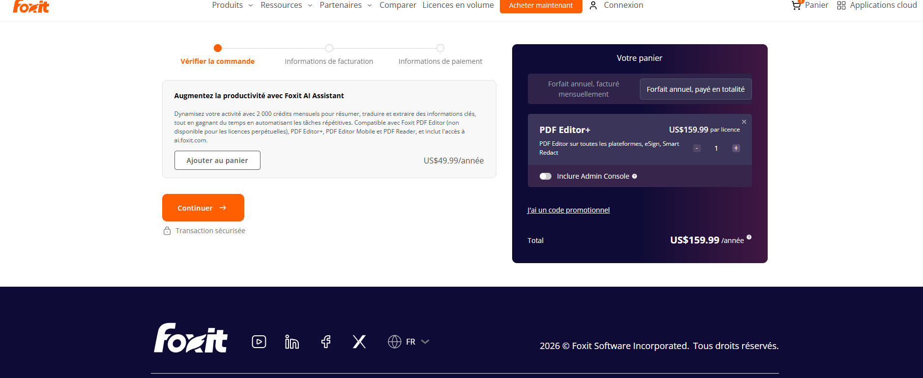 Le prix du Foxit PDF editor