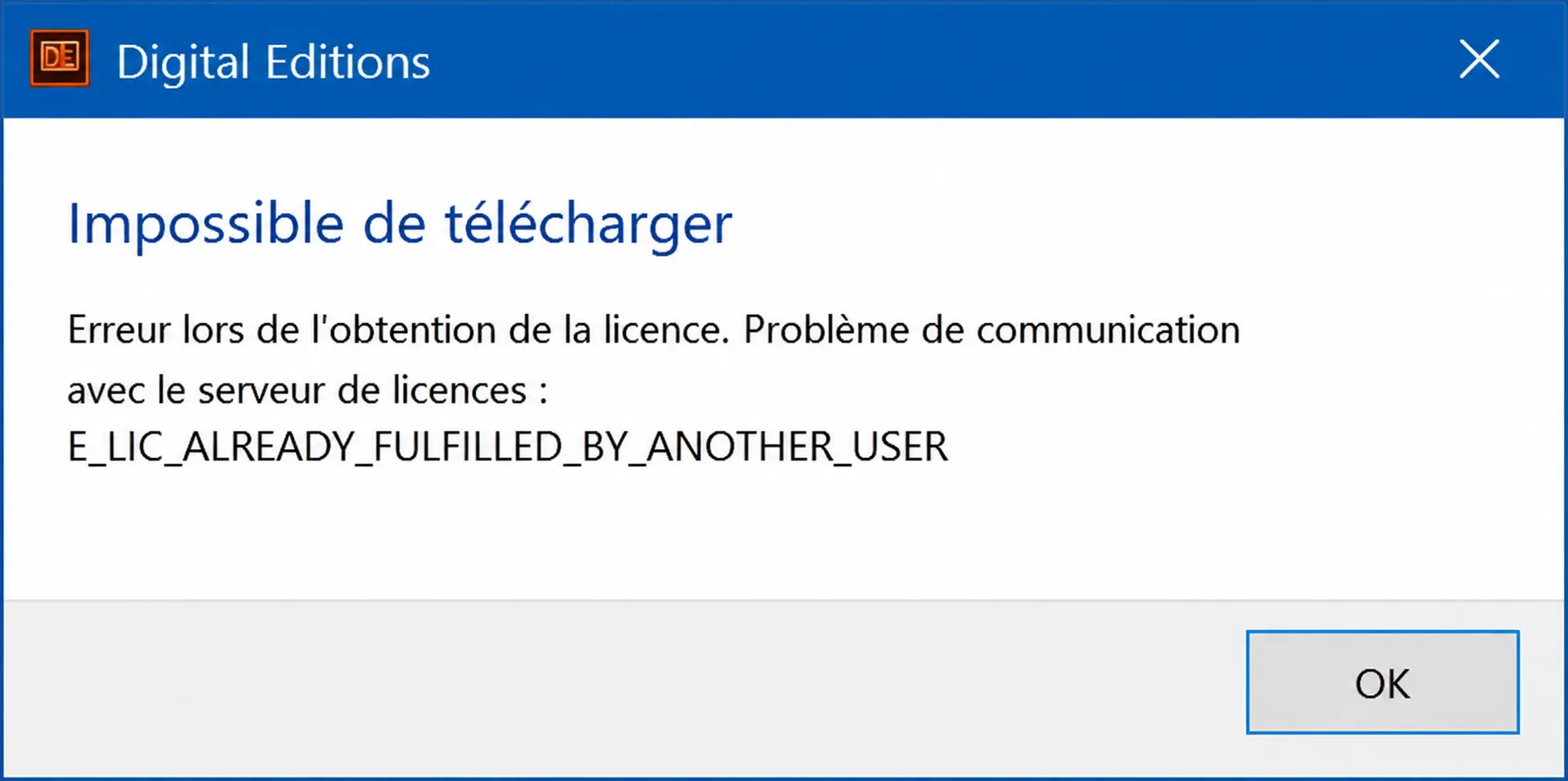 fichier ACSM ne s'ouvre pas