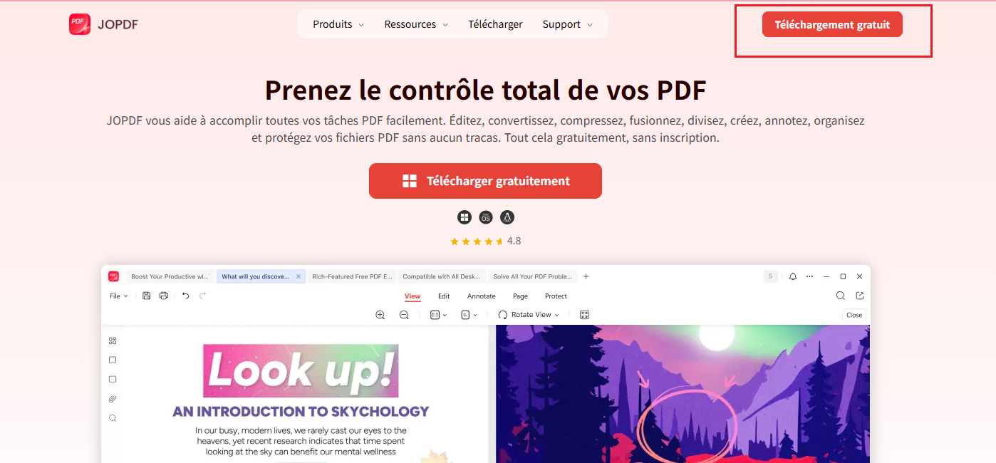 cliquer sur le bouton de téléchargement de jopdf