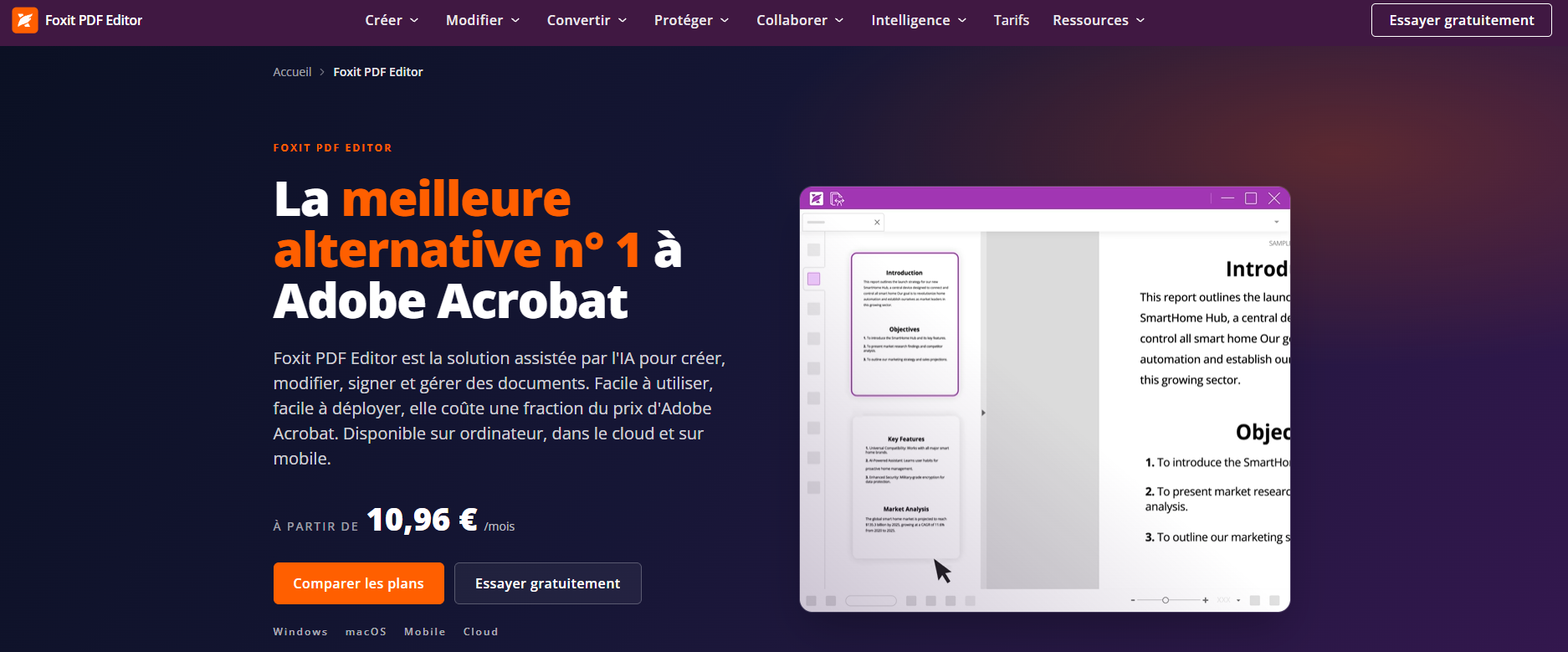 Foxit PDF Editor comme alternative à iLovePDF