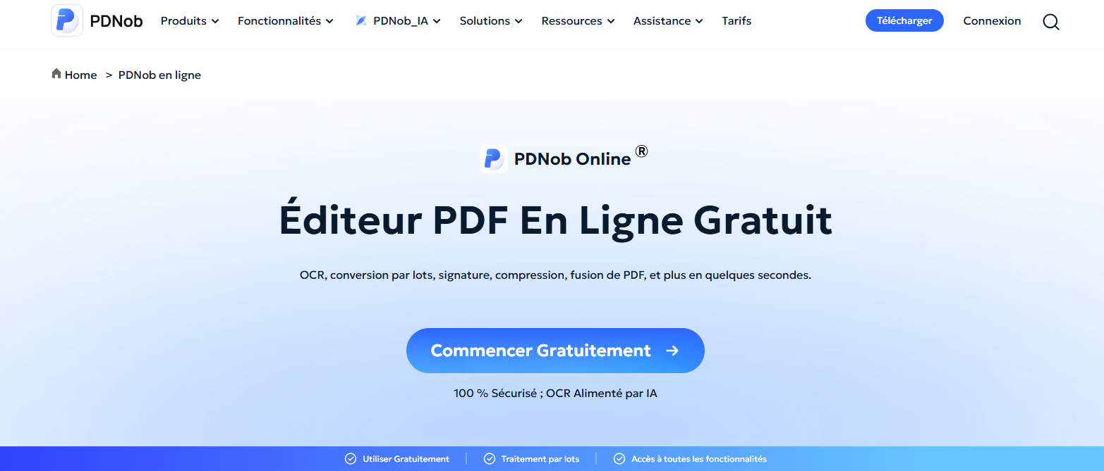 PDNob Online, une alternative gratuite à Adobe Acrobat en ligne