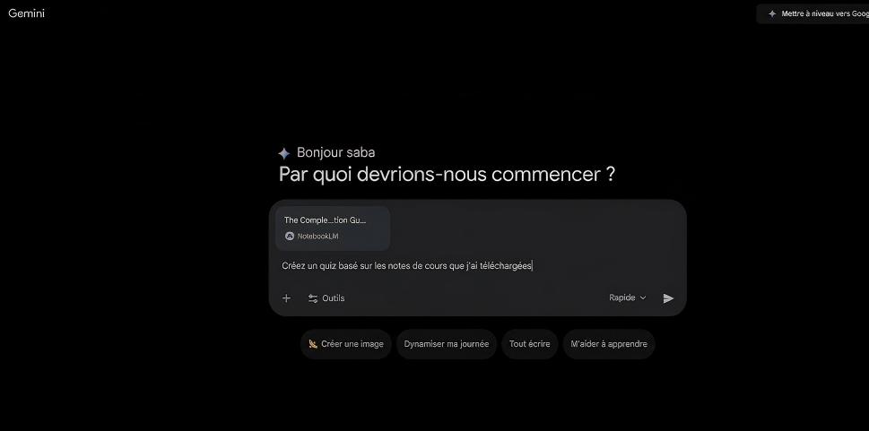 Poser des questions contextuelles à Gemini basé sur NotebookLM