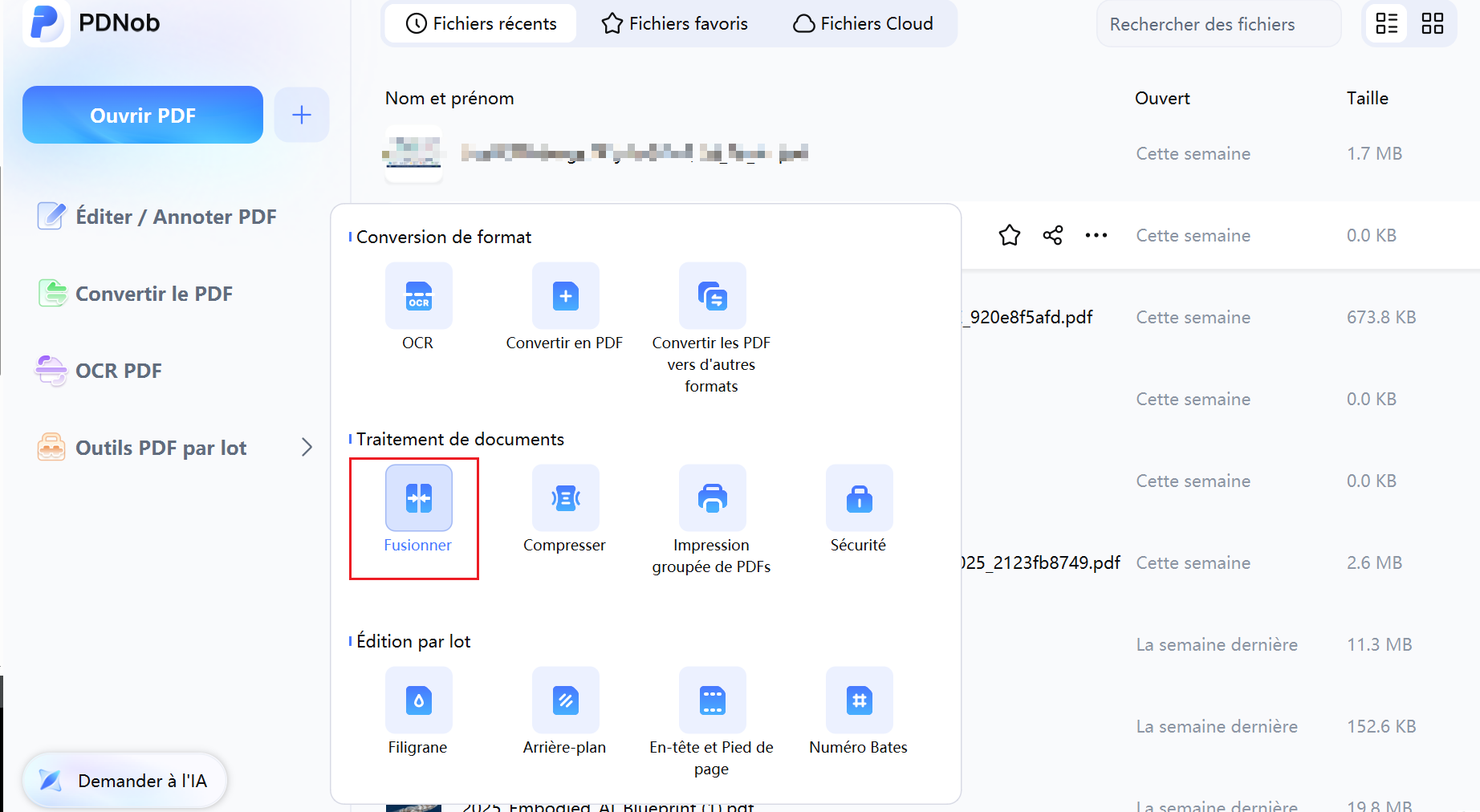 Importer des fichiers dans PDNob PDF Editor