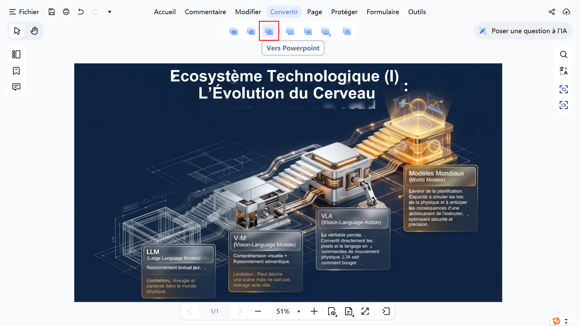Convertir un PDF NotebookLM en diapositives PowerPoint éditables (PPTX)