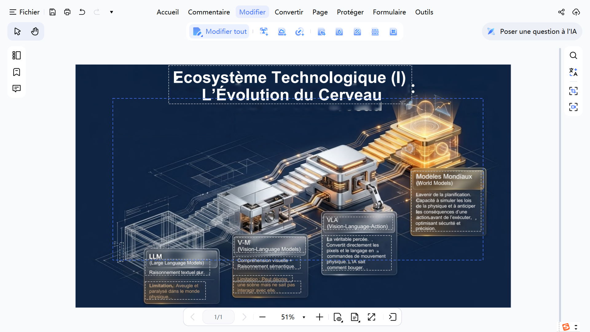 Éditer et modifier directement le texte d'un PDF NotebookLM dans PDNob