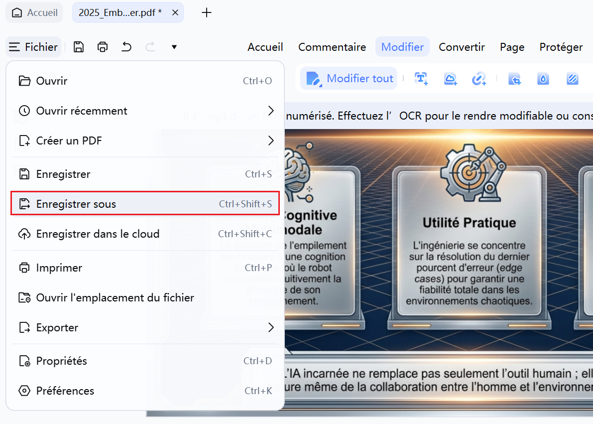 Exporter le PDF final