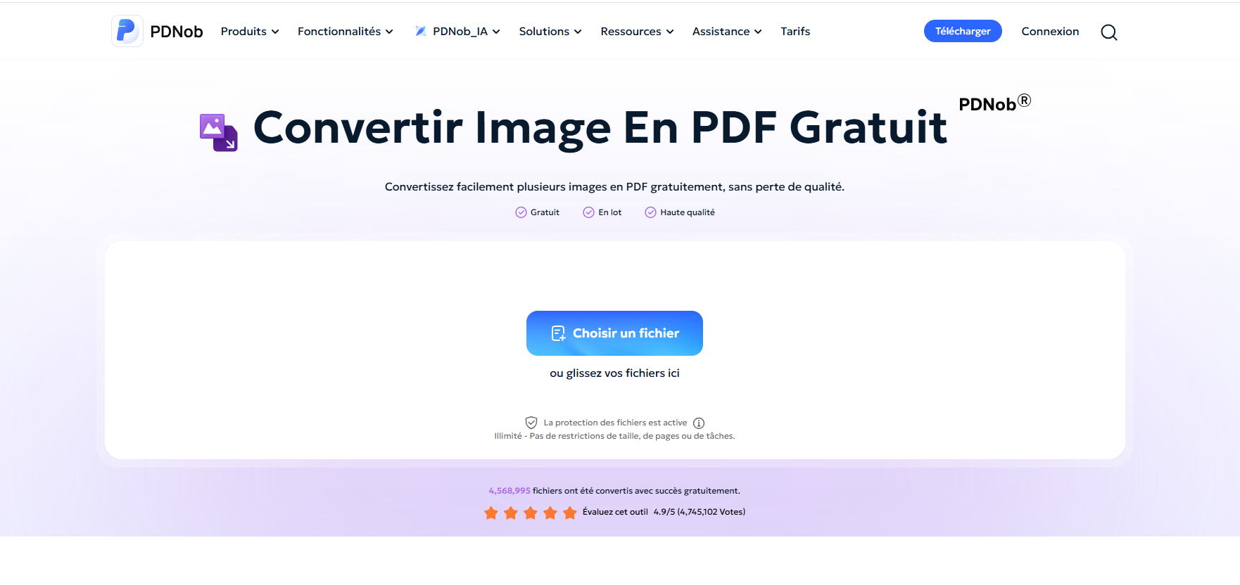 convertir image vers pdf dans PDNob