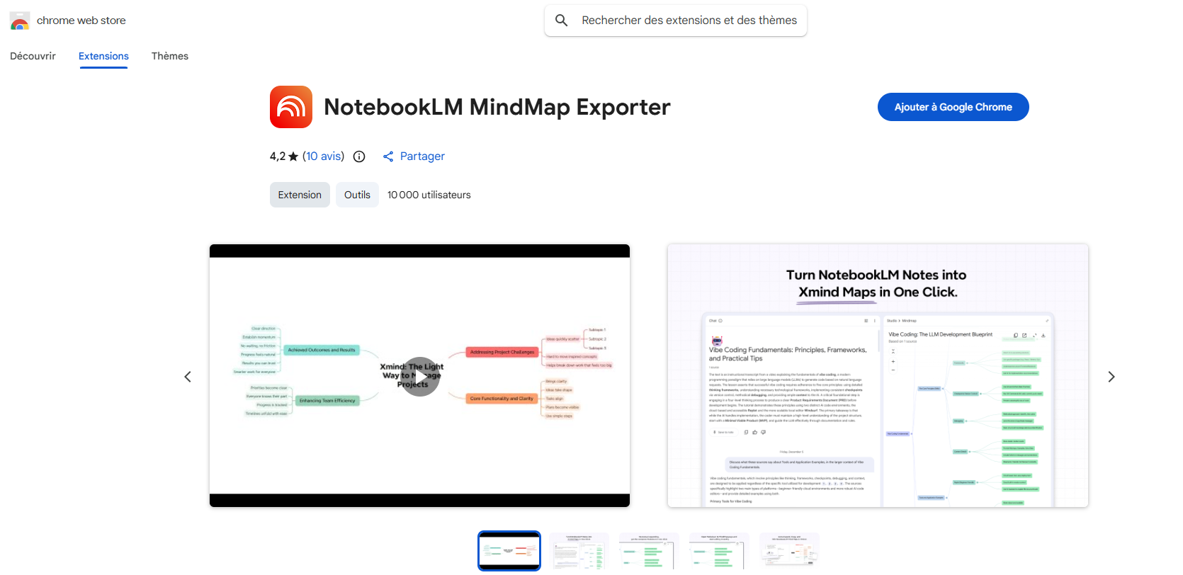 extension chrome d'extraction de carte mentale notebooklm