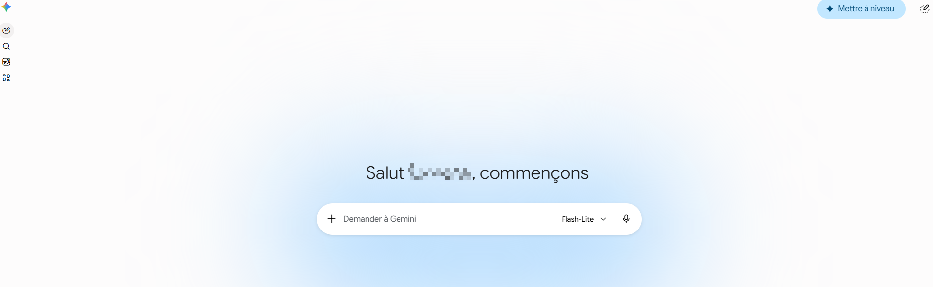Ouvrir l'interface de l'application Gemini