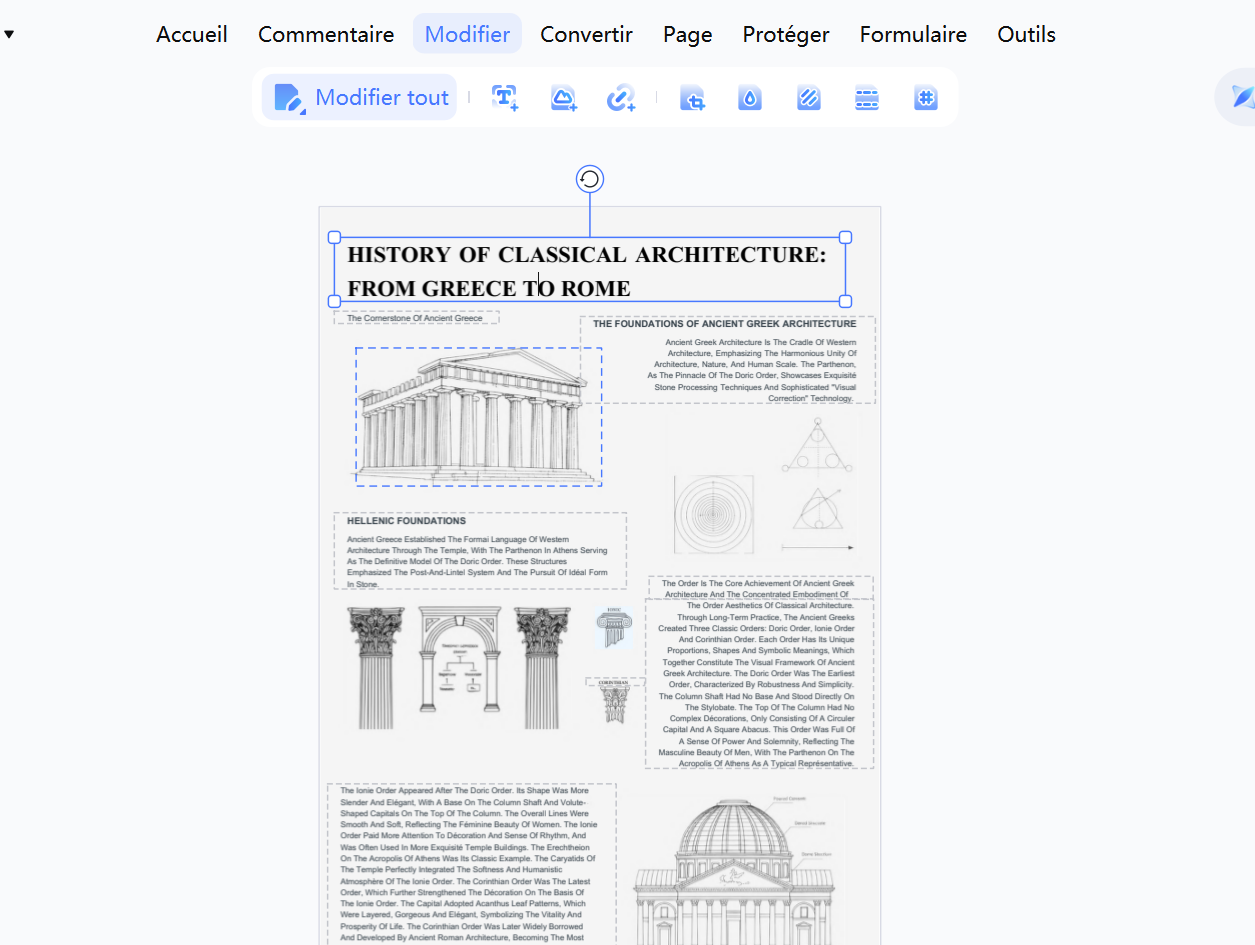 Éditer directement le texte et les éléments de l'infographie dans PDNob