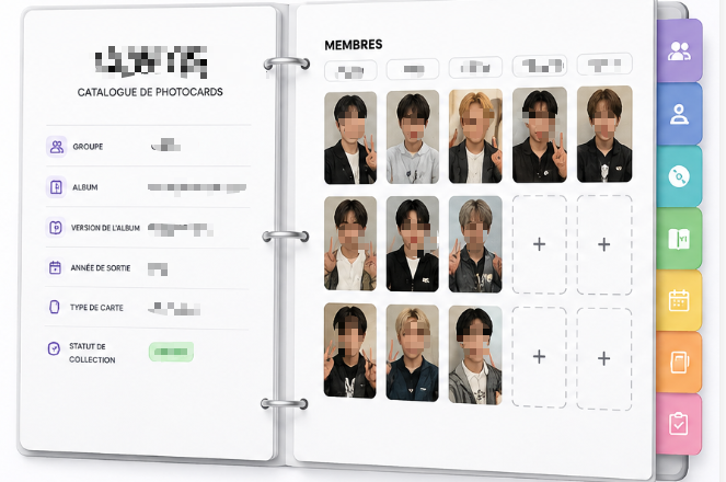 ajouter les informations du photocards