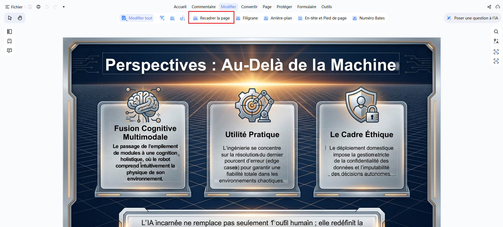 Sélectionner l'outil de rognage