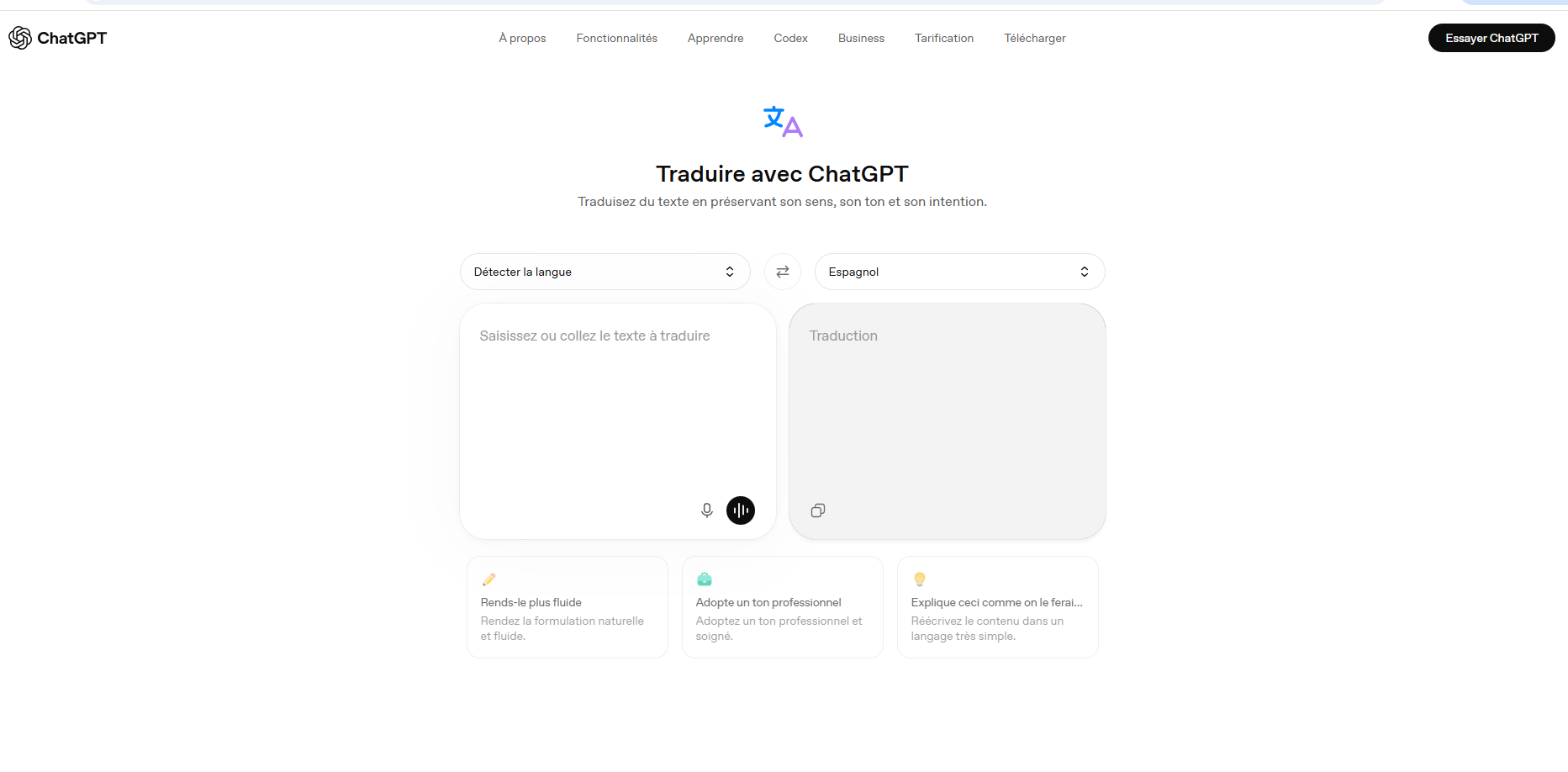 ChatGPT utilisé comme traducteur de textes courts, illustration