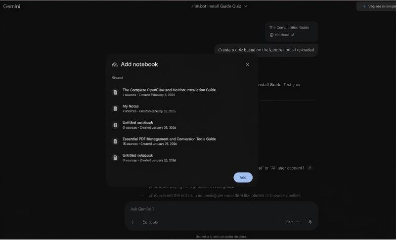 Croiser les données et utiliser plusieurs carnets NotebookLM en parallèle dans Gemini