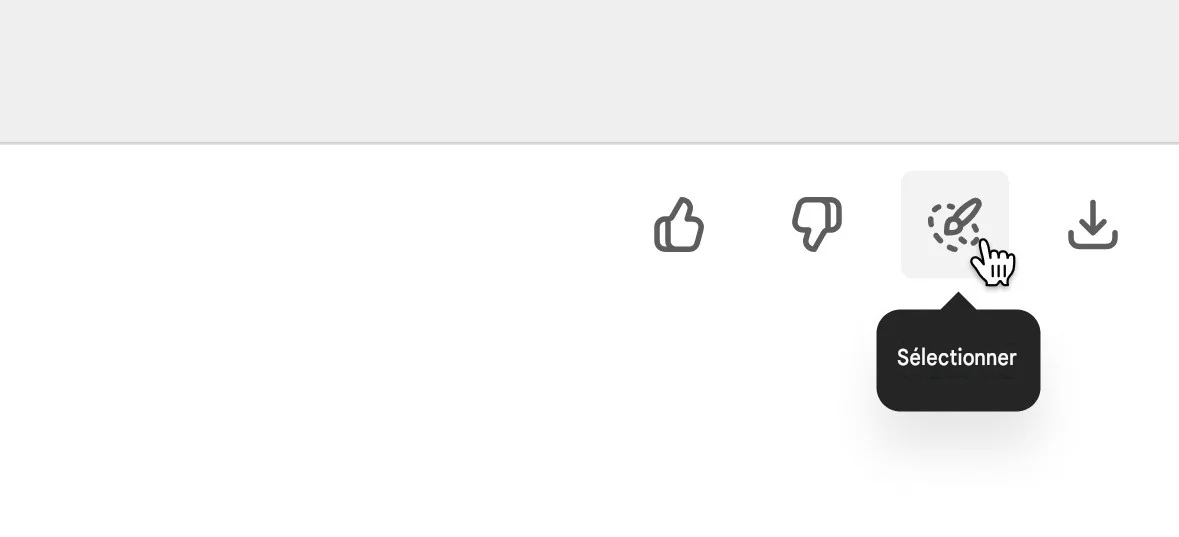 Utilisation de l'outil de sélection au pinceau sur ChatGPT