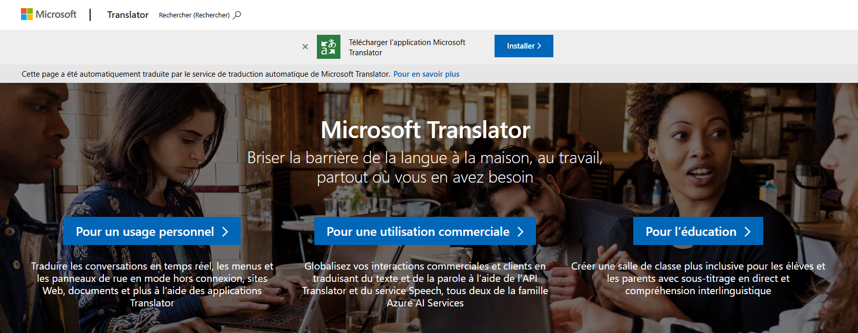 Microsoft Translator pour la traduction de documents