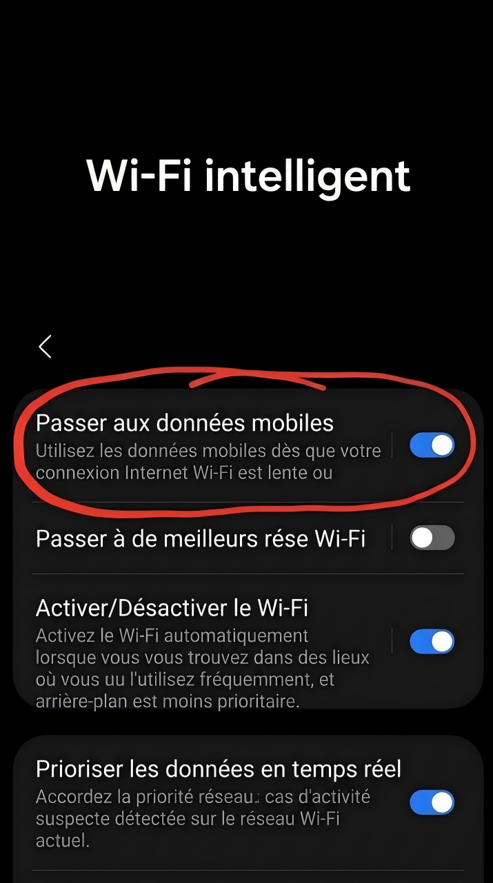 passer du Wi-Fi aux données mobiles pour résoudre Google Traduction