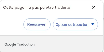 message Google Traduction cette page n'a pas pu être traduite