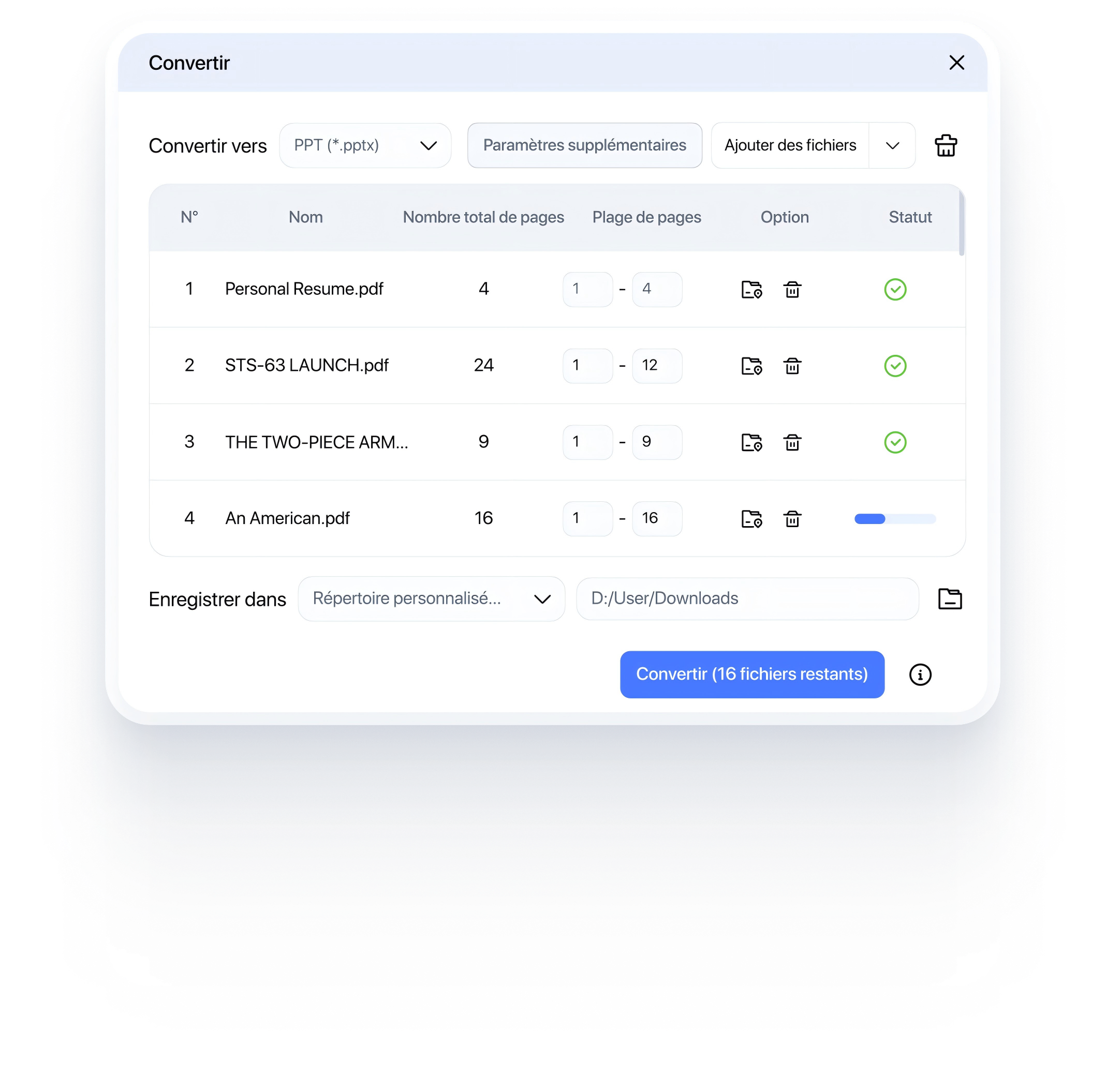 Convertir par lots d'autres formats