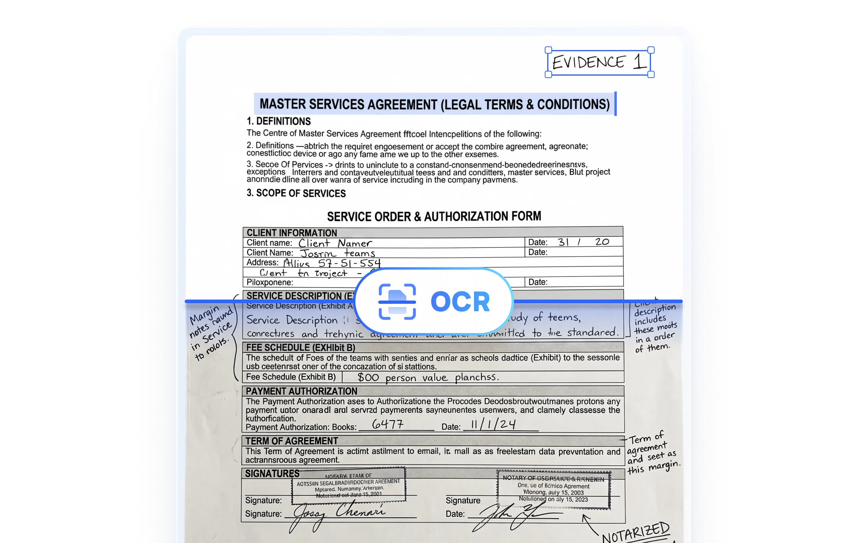 PDF traité par OCR avec texte modifiable