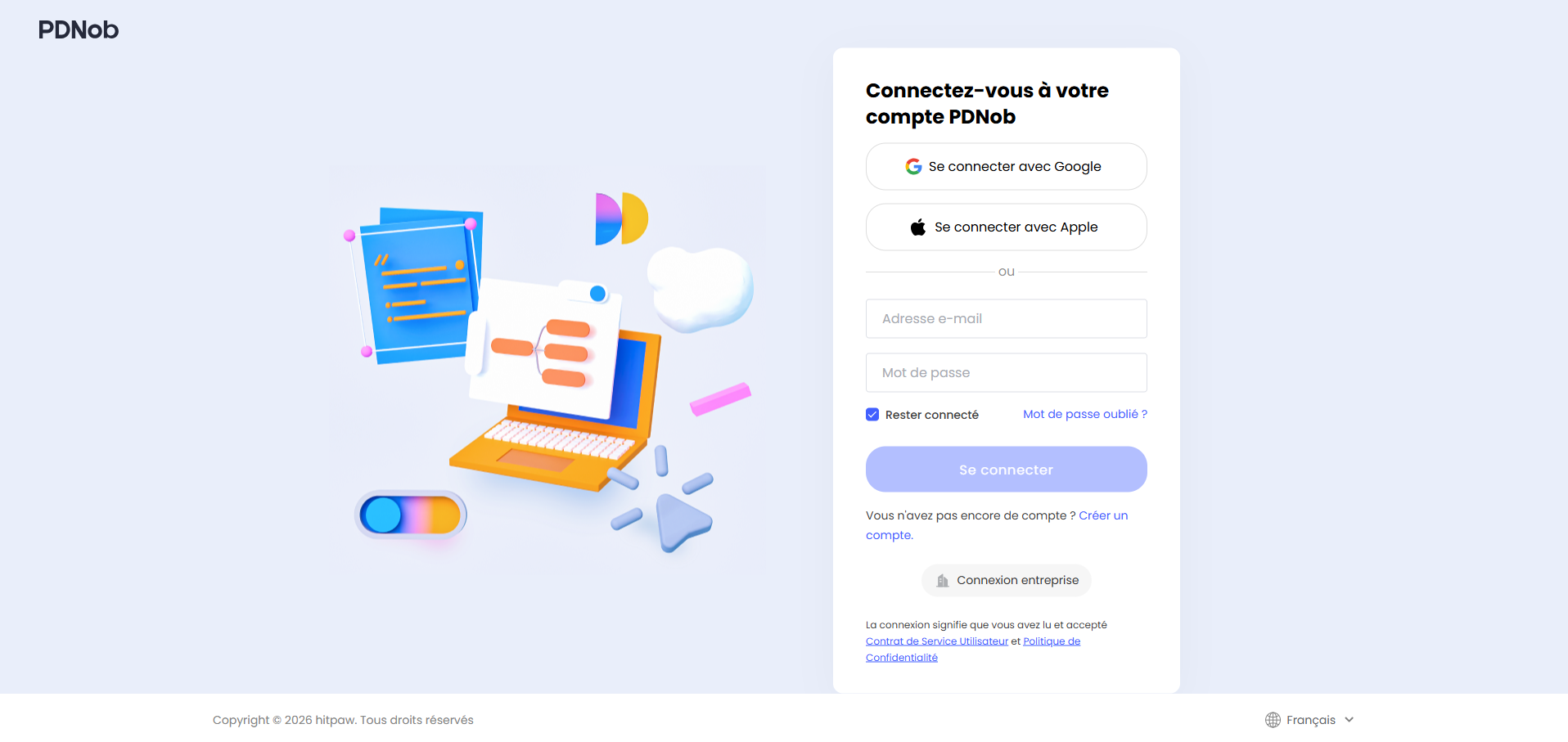 Connexion au centre de compte