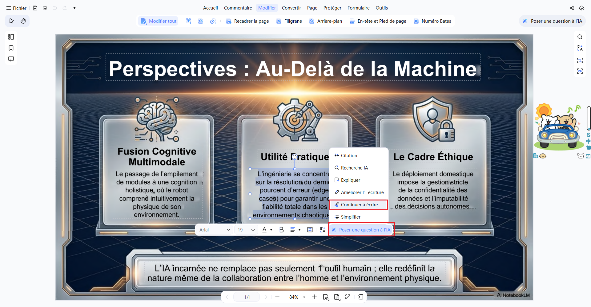 continuer l'écriture