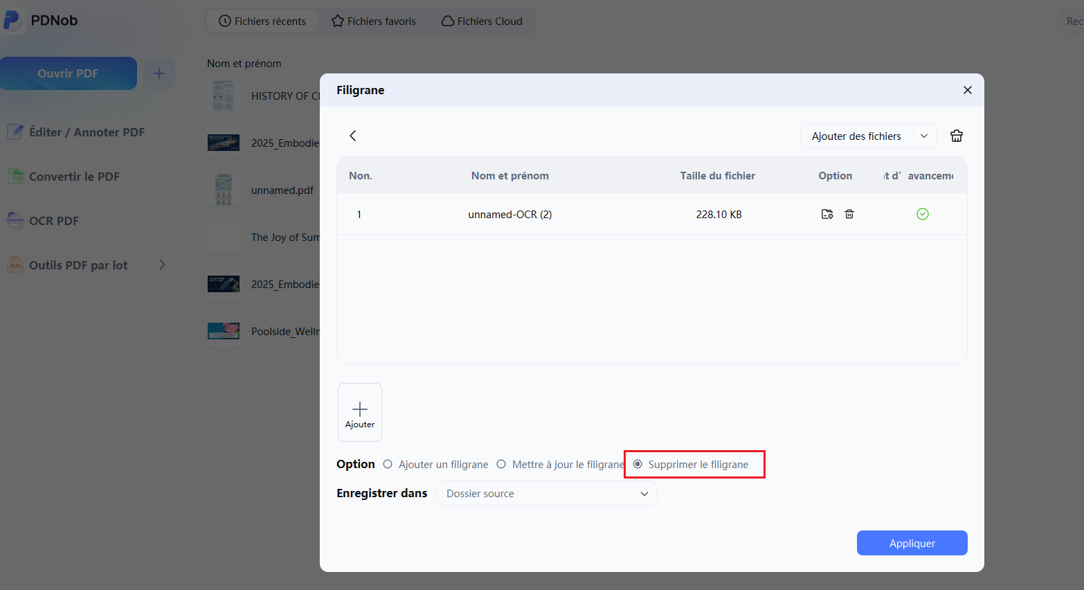 supprimer un filigrane PDF par lot