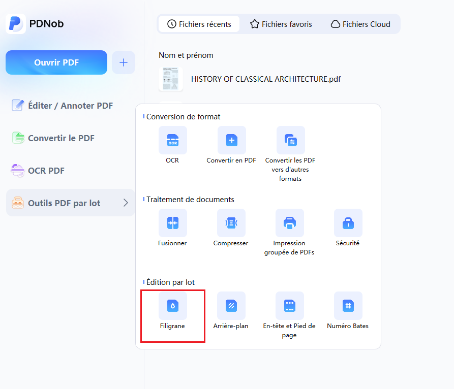 filigrane PDF par lot