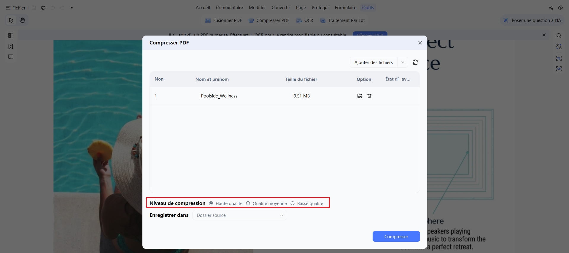boîte de compression de pdf