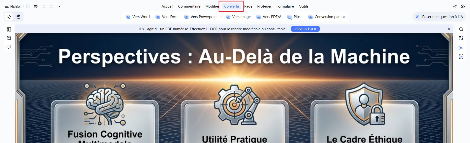 fonctionnalités de conversion PDF de PDNob
