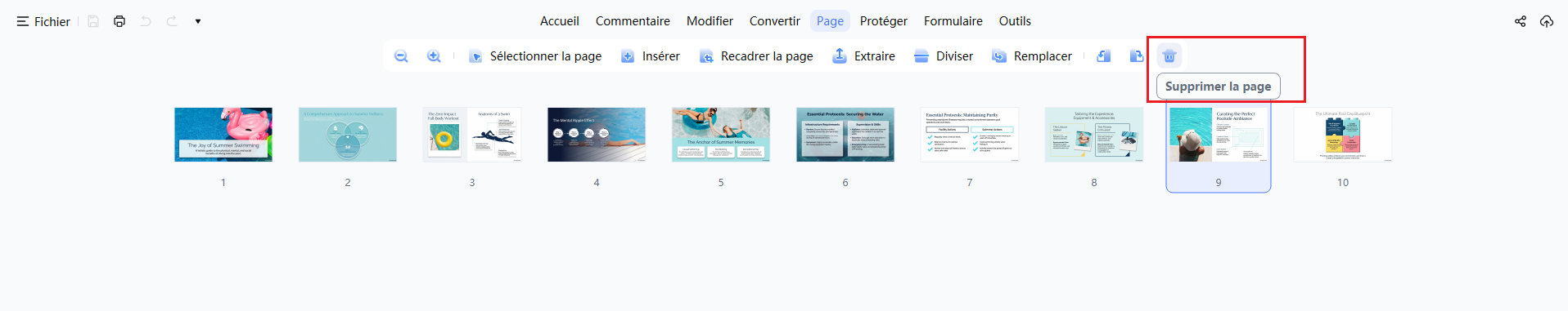 supprimer des pages