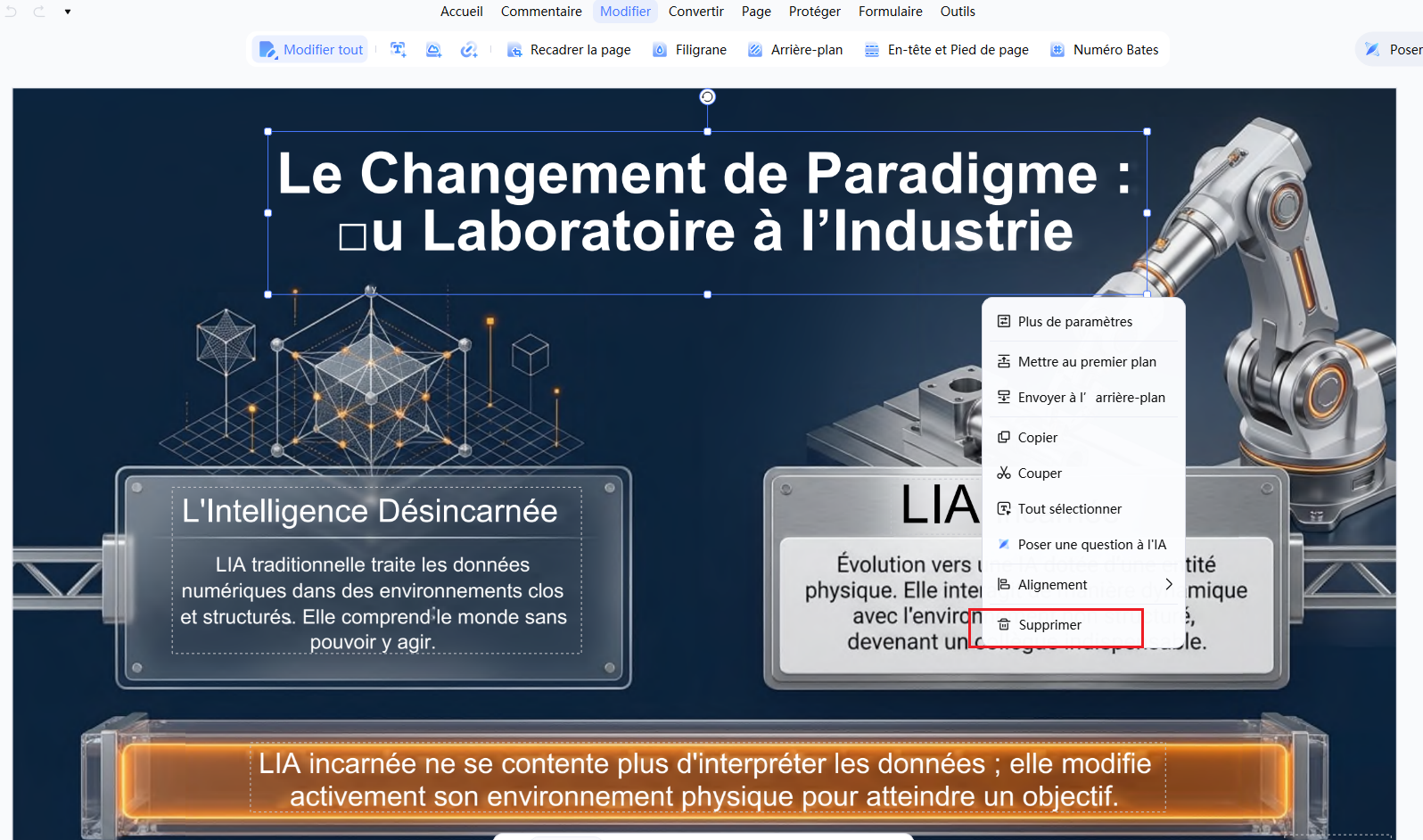supprimer du texte