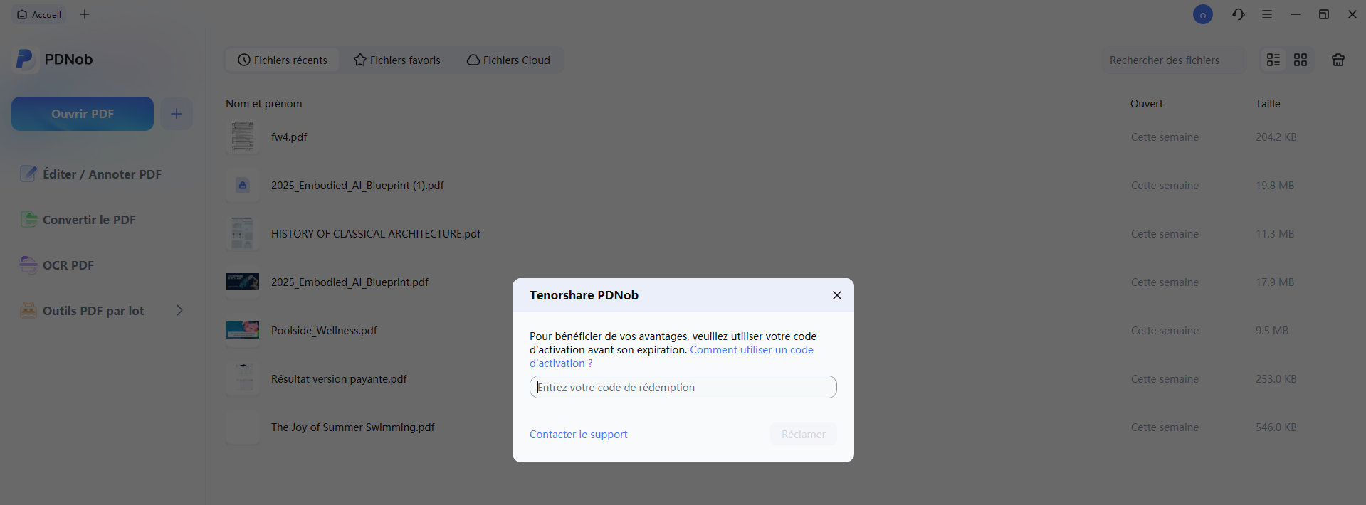 Interface de saisie du code